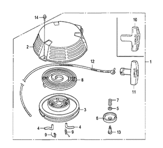 Part Location Diagram of 28462-Z4P-801 Toro ROPE-STARTER, RECOIL