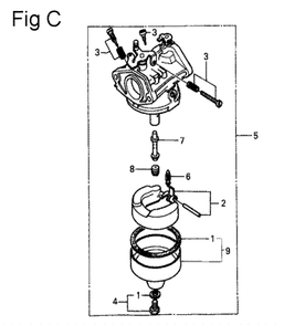 Fig-3 Diagram and Parts List for GV150K1 Type SMA Honda Engine