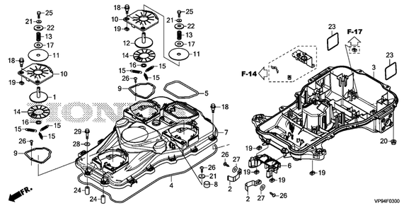 Frame Diagram and Parts List for HRM3000K1 (Type  A)(MBFF-1000001 - 9999999) Honda Lawn Mower