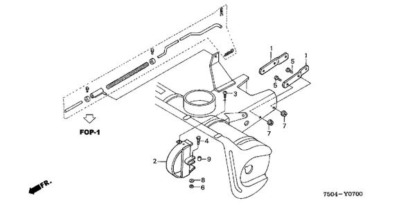 Belt Guard (Ht3810st) Diagram and Parts List for HT3810 Type  ST Honda Lawn Tractor Accessories