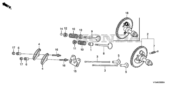 Camshaft Diagram and Parts List for HSM1336IK2 (Type  ATDR)(SBCJ-5500001 - 5509999) Honda Snow Blower