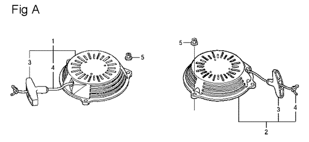 Fig-1 Diagram and Parts List for GCV160LA Type A1AF Honda Engine