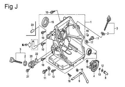 Fig-10 Diagram and Parts List for GC160 Type SHE Honda Engine