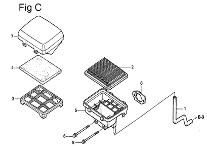 Fig-3 Diagram and Parts List for GS190A Type MBA2 Honda Engine