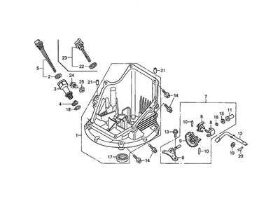 Oil Pan Diagram and Parts List for GCV190-LABHH  Honda Engine