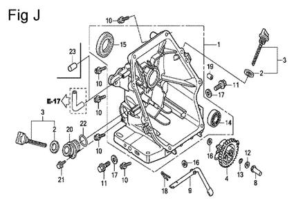 Fig-10 Diagram and Parts List for GC135 Type PHC Honda Engine