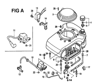 Fig-4 Diagram and Parts List for GXV160K1 Type N1F Honda Engine