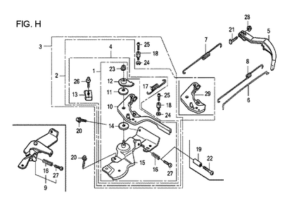 Fig-12 Diagram and Parts List for GX160U1 Type TCS2 Honda Engine