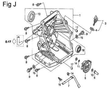 Fig-10 Diagram and Parts List for GC190A Type SHE1 Honda Engine