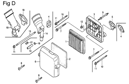 Fig-4 Diagram and Parts List for GX100U Type KRW2 Honda Engine