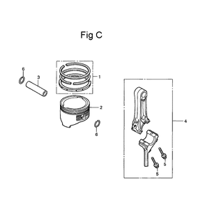 Fig-3 Diagram and Parts List for GC135 Type PXA Honda Engine