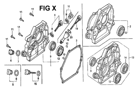 Fig-25 Diagram and Parts List for GX160K1 Type H1 Honda Engine