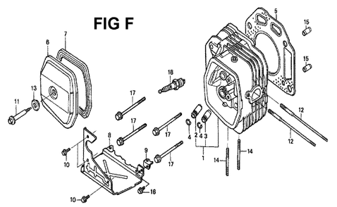 Fig-12 Diagram and Parts List for GXV340K2 Type DA Honda Engine
