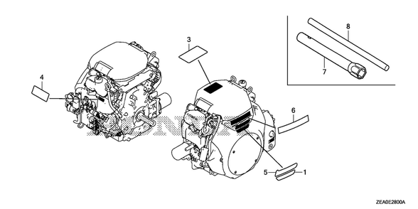 Label - Tool Diagram and Parts List for GX700IRHX (Type BXF)(GCAUH-1000001-9999999) Honda Engine