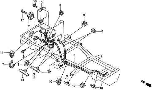 Part Location Diagram of 32100-763-D01 Honda Wire Harness Assembly., Main (Not Available)