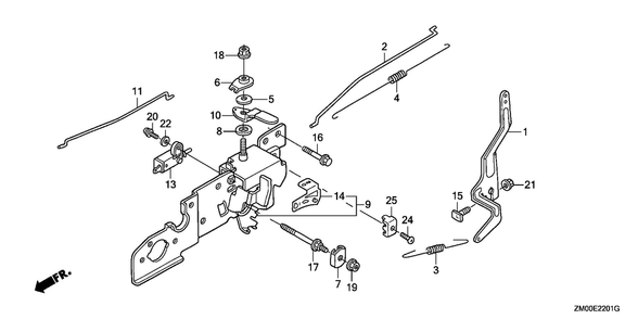 Control (2) Diagram and Parts List for GCV160LA1 (Type A2R/A)(GJATA-2000001-9999999) Honda Engine