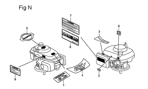 Fig-14 Diagram and Parts List for GSV190LA Type S3A Honda Engine