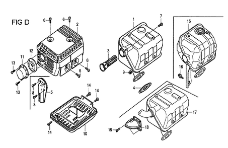 Fig-4 Diagram and Parts List for GX120T1 Type QX Honda Engine