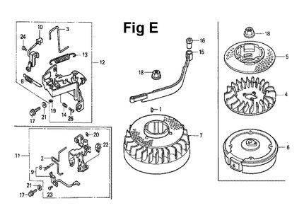 Fig-11 Diagram and Parts List for GXV140 Type N2C Honda Engine