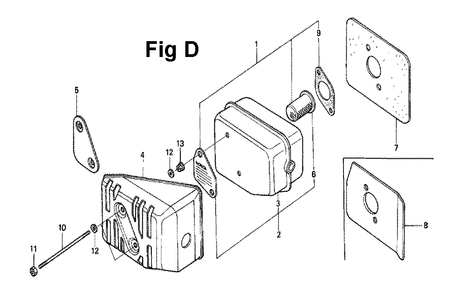 Fig-9 Diagram and Parts List for GXV120 Type P Honda Engine