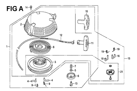 Fig-11 Diagram and Parts List for GXV160H2 Type SFL Honda Engine