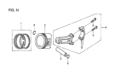 Fig-14 Diagram and Parts List for GX120T1 Type QH26 Honda Engine