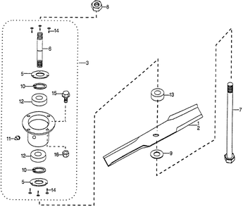 Blade Spindle (For 36-Inch To 1000877) (For 48-Inch To 1001265) Diagram and Parts List for CD7036CCD2 (Type  36)(CCD2-1000001 - 2000000) Honda Lawn Tractor Accessories