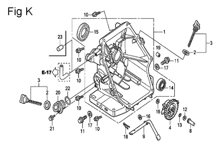 Fig-11 Diagram and Parts List for GC160 Type PXU Honda Engine