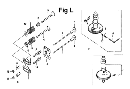 Fig-5 Diagram and Parts List for GXV140 Type A1 Honda Engine