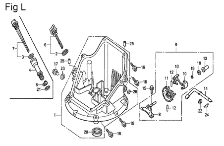 Fig-12 Diagram and Parts List for GSV190A Type S3TE Honda Engine