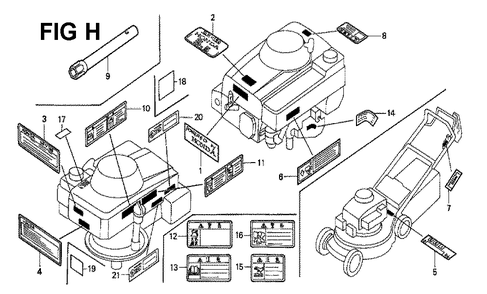 Fig-11 Diagram and Parts List for GXV160K1 Type A1 Honda Engine