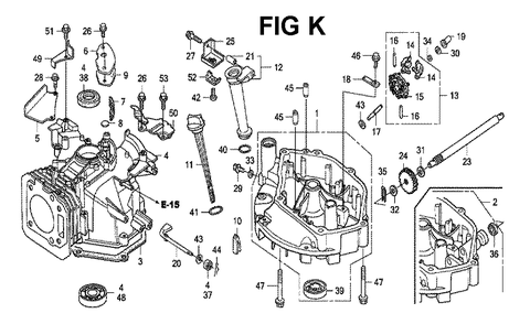 Fig-8 Diagram and Parts List for GXV160H2 Type N1F5 Honda Engine