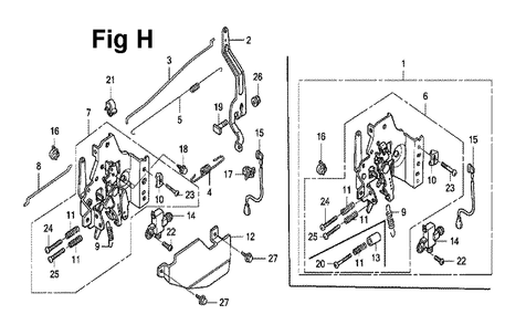 Fig-12 Diagram and Parts List for GXV160UH2 Type T1AH Honda Engine