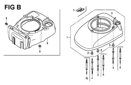 Fig-2 Diagram and Parts List for GCV190LA Type SBH Honda Engine