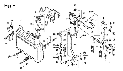 Fig-5 Diagram and Parts List for GC135 Type VHU Honda Engine