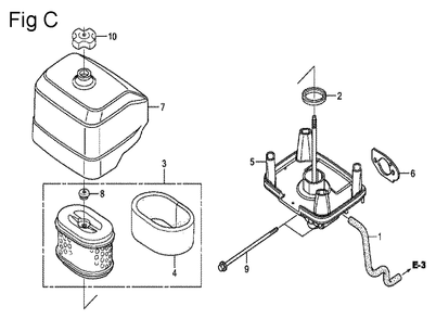 Fig-3 Diagram and Parts List for GC160A Type QHEA Honda Engine