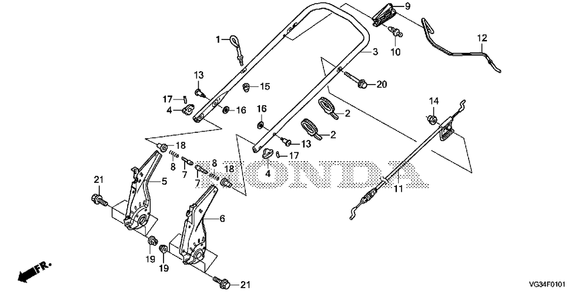 Part Location Diagram of 28475-VL0-S00 Honda Guide, Rope