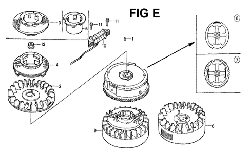 Fig-12 Diagram and Parts List for GXV160K1 Type N4C Honda Engine