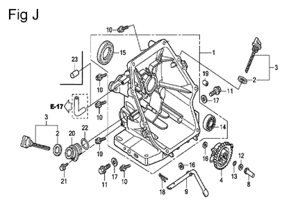 Fig-10 Diagram and Parts List for GC135 Type VHE Honda Engine