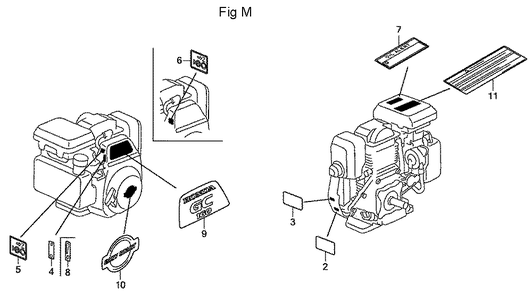 Fig-13 Diagram and Parts List for GC160LA Type QHG Honda Engine