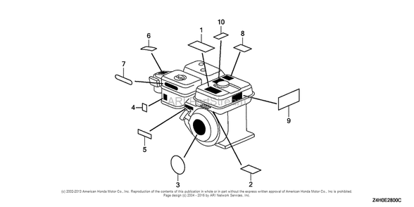 Label Diagram and Parts List for GX120UT1 (typeKRSB)(GCAGT-1000001) Honda Engine