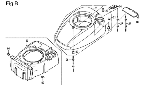 Fig-2 Diagram and Parts List for GCV160LA0 Type BHH Honda Engine
