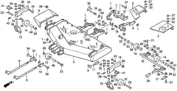Part Location Diagram of 76171-764-L31 Honda Link, Fr. Deck