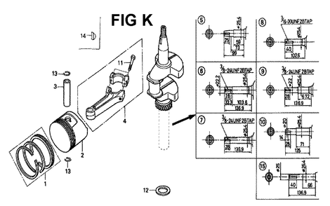 Fig-8 Diagram and Parts List for GXV160 Type N4 Honda Engine