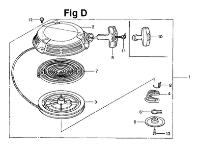Fig-9 Diagram and Parts List for GXV120 Type N2CA Honda Engine