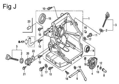 Fig-10 Diagram and Parts List for GC160A Type QHP7 Honda Engine