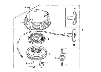 Fig-0 Diagram and Parts List for GXV160UH2 Type N4 Honda Engine