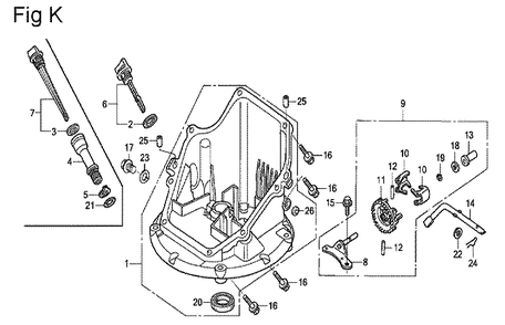 Fig-11 Diagram and Parts List for GSV190A Type N1U Honda Engine