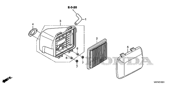 Air Cleaner (Hrx217k6) Diagram and Parts List for HRX217K6 (Type  HYA)(MAMA-1000001 - 9999999) Honda Lawn Mower