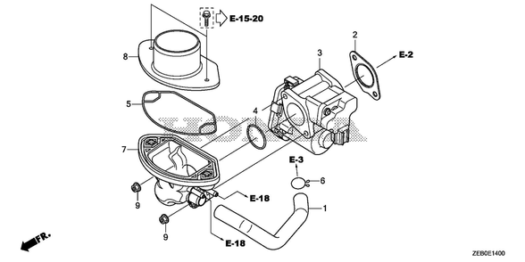 Throttle Body Diagram and Parts List for GXV800IRH (Type TAX2)(GJALH-1000001-9999999) Honda Engine